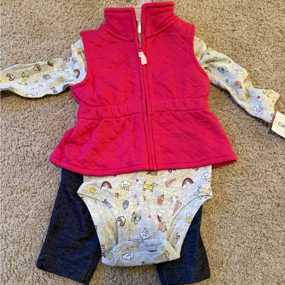 Carter's Pink and White Baby Outfit Set